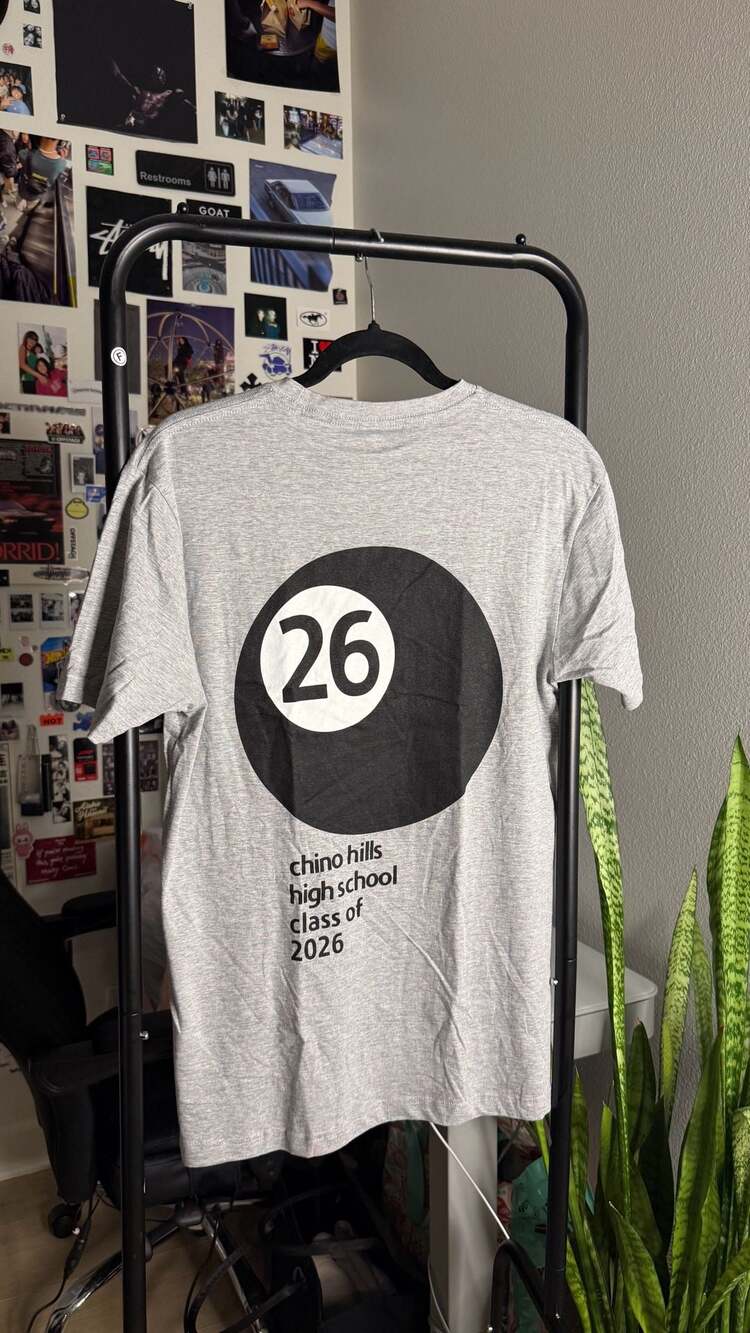 Gray Chino Hills High School Sophomores 8-Ball Graphic T-Shirt